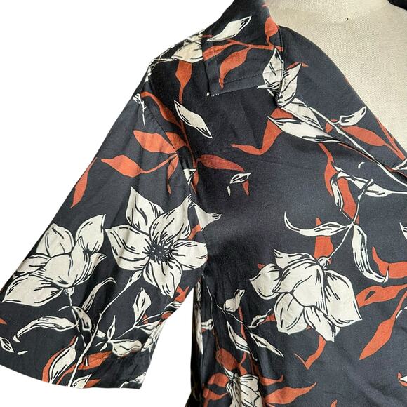 RAG & BONE Black White Mare Floral Button Down Shirt Women's Size XS FLAWED - Picture 4 of 9